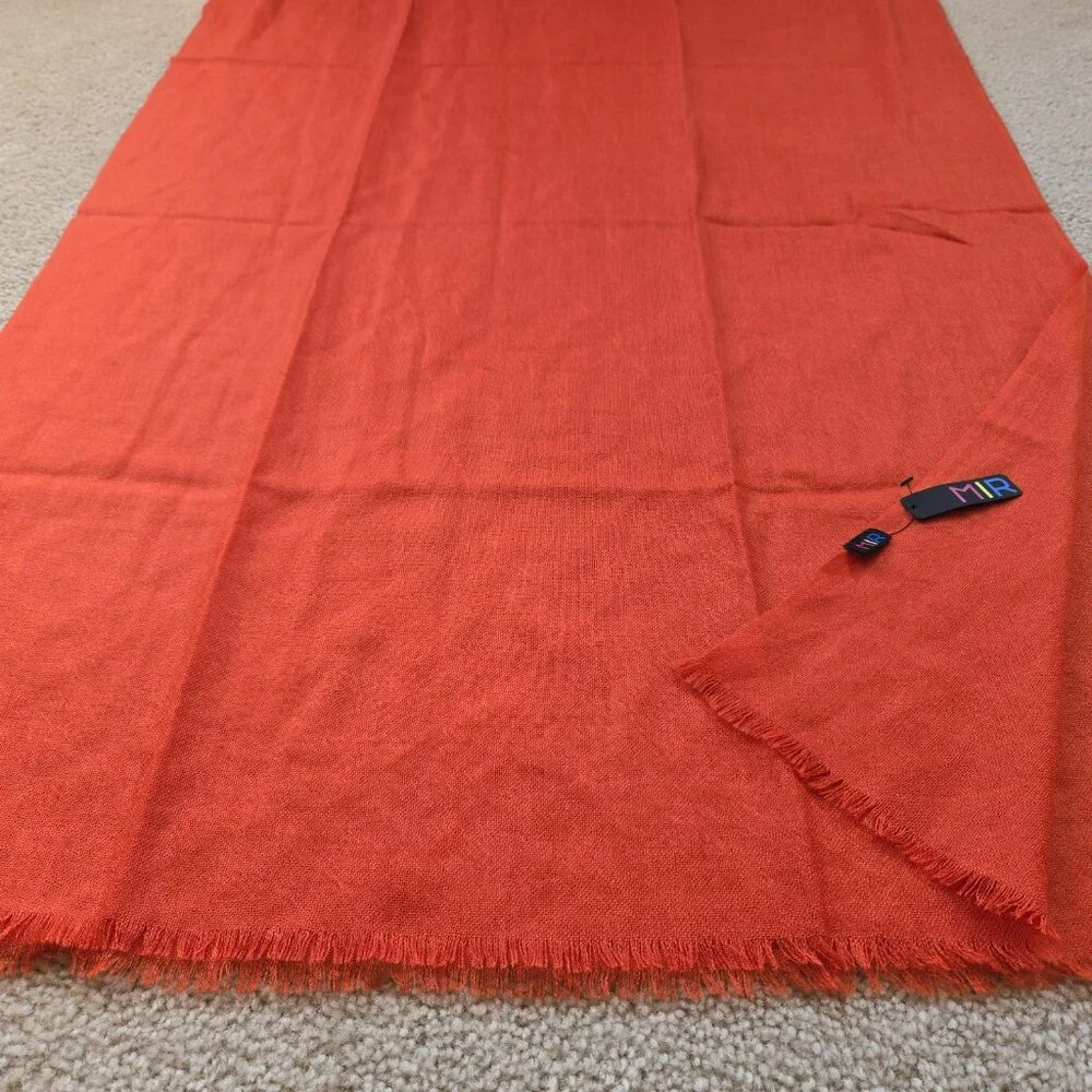 MIR Rusty Orange Cashmere Scarf NWT